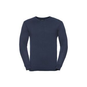 Russell Collection Mens Cotton Acrylic V Neck Sweatshirt / French Navy